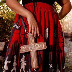 Vixen By Micheline Pitt Pet Semetary Sour Grounds Skirt Size XL EUC w/ BAG